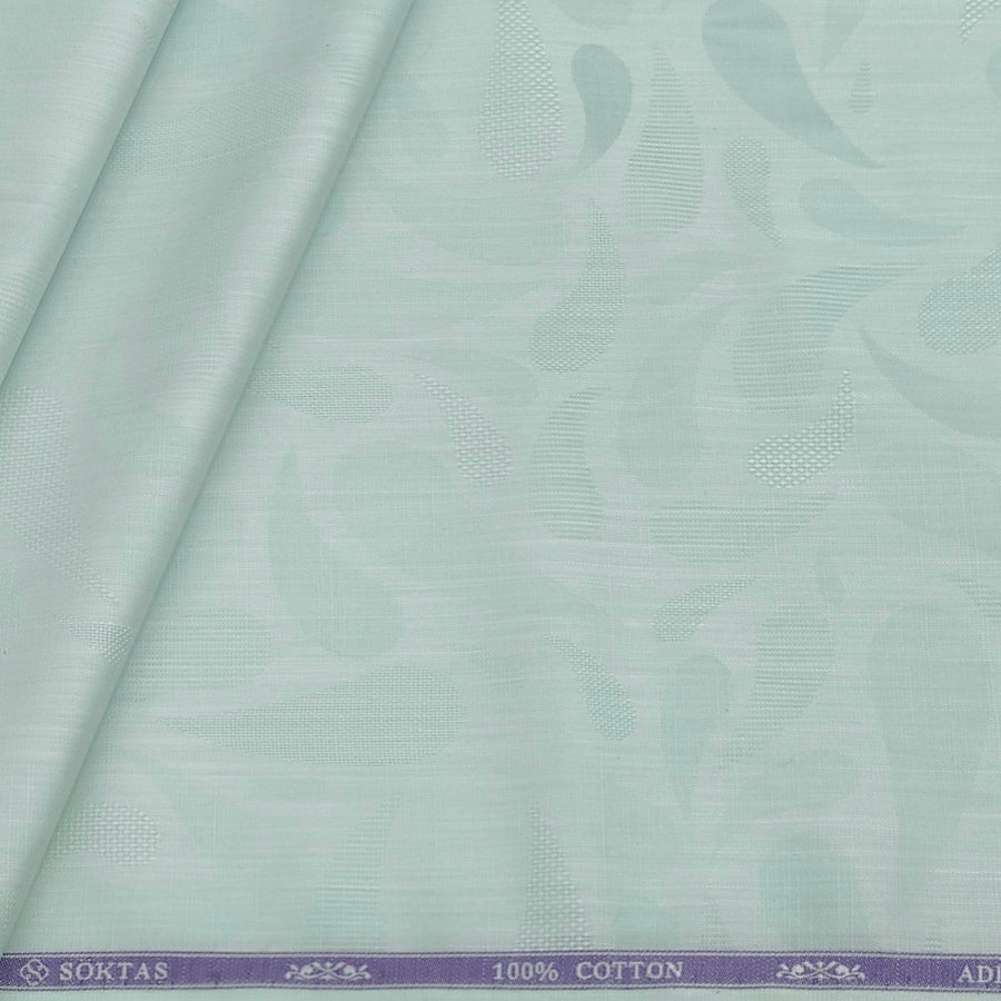 Shirt Fabric Soktas 100% Cotton Jacquard Colour Chetwode Green