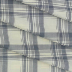 Shirt Fabric Soktas Giza Cotton Broad Check Colour Ash White N Dark Grey