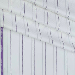 Shirt Fabric Soktas Giza Cotton Broad Lining With Jacquard Colour Purple N White