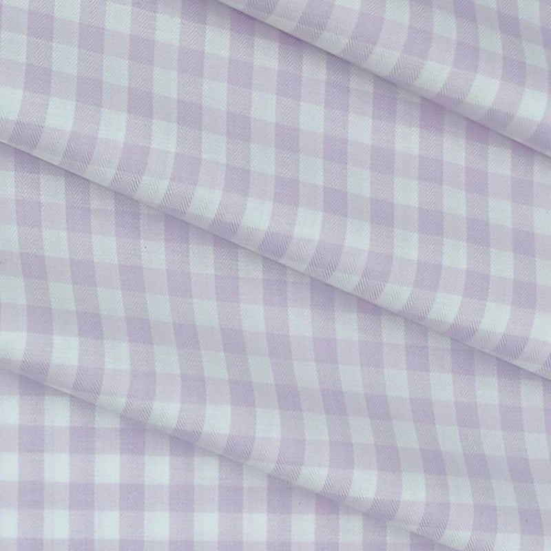 Shirt Fabric Soktas Giza Cotton Check Colour Lavender