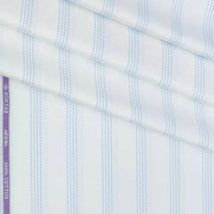 Shirt Fabric Soktas Giza Cotton Broad Lining With Dobby Colour Blue N White