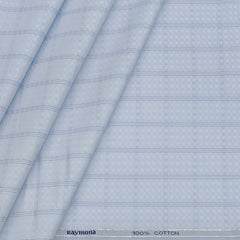 Shirt Fabric Raymond Giza Cotton Broad Check With Jacquard Colour Powder Blue