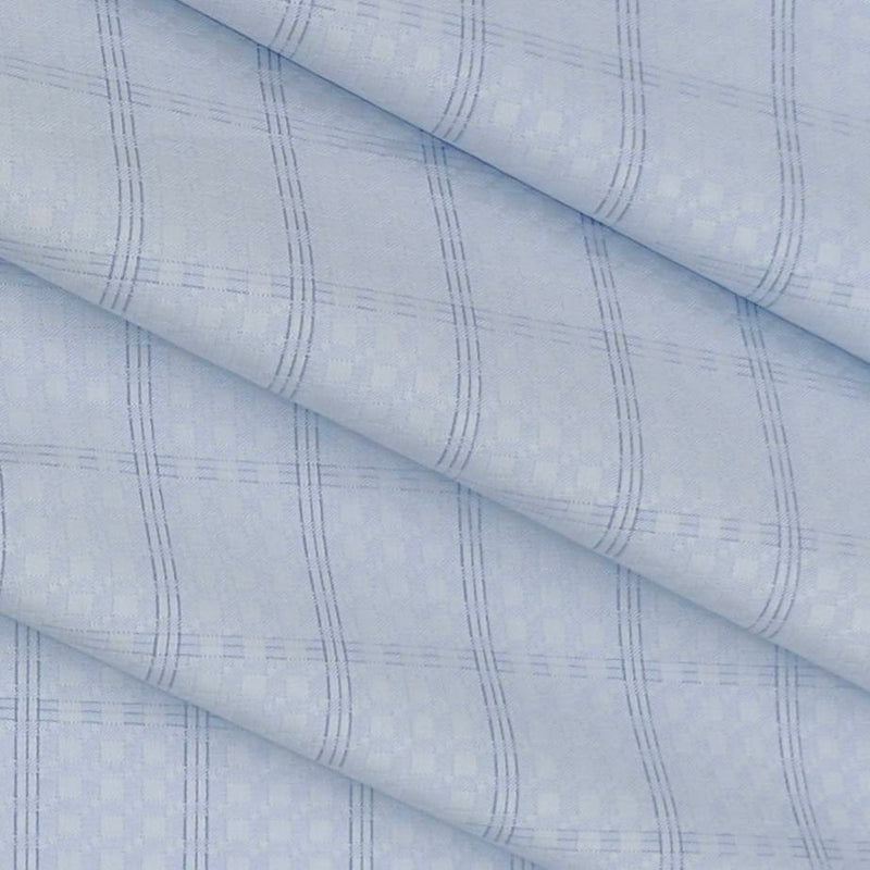 Shirt Fabric Raymond Giza Cotton Broad Check With Jacquard Colour Powder Blue