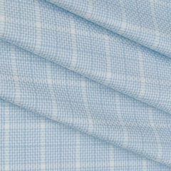 Shirt Fabric Raymond Giza Cotton Broad Check With Jacquard Colour Baby Blue