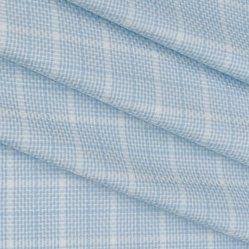 Shirt Fabric Raymond Giza Cotton Broad Check With Jacquard Colour Baby Blue