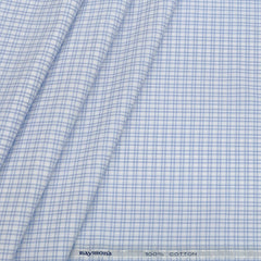 Shirt Fabric Raymond 100% Cotton Mix Check Colour Blue N White