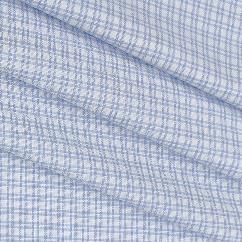 Shirt Fabric Raymond 100% Cotton Mix Check Colour Blue N White