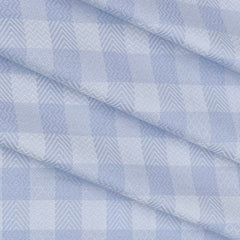 Shirt Fabric Raymond Giza Cotton Jacquard Colour Light Blue N White Gingham