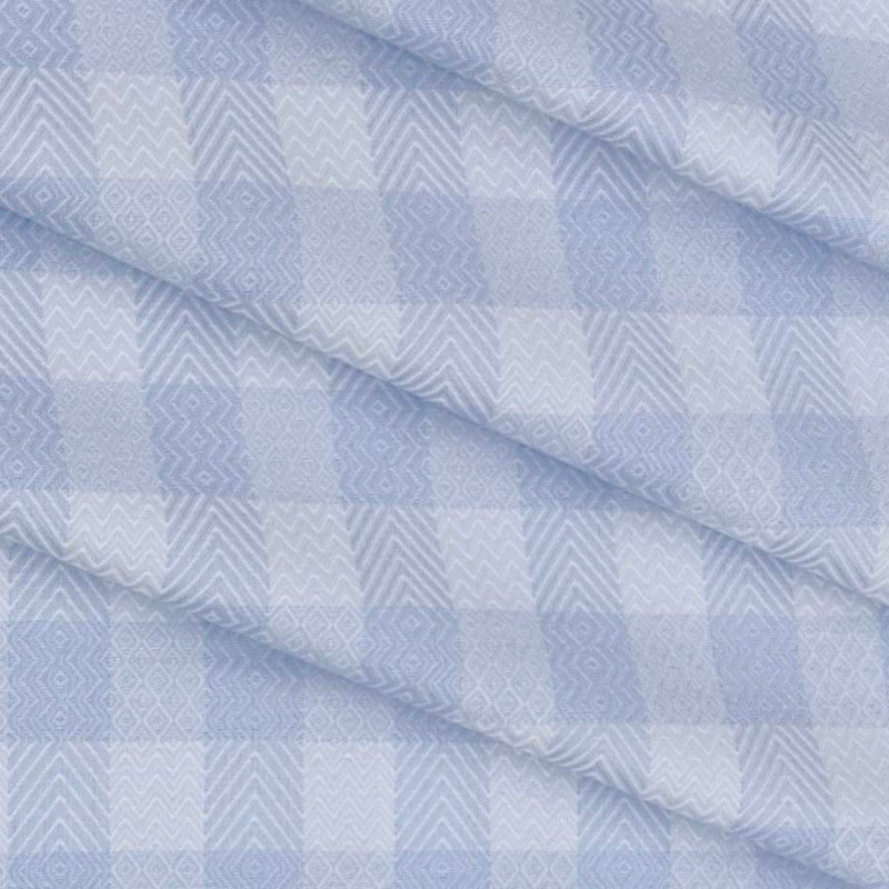 Shirt Fabric Raymond Giza Cotton Jacquard Colour Light Blue N White Gingham