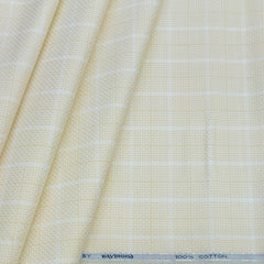 Shirt Fabric Raymond Giza Cotton Broad Check With Jacquard Colour Cream
