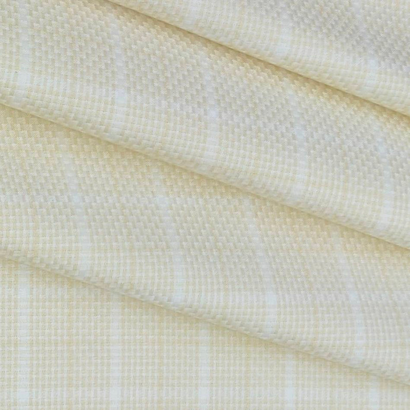 Shirt Fabric Raymond Giza Cotton Broad Check With Jacquard Colour Cream