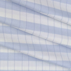 Shirt Fabric Raymond Giza Cotton Check With Jacquard Colour Light Blue N White