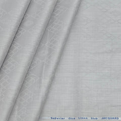 Shirt n Kurta Fabric Stiff Pure Cotton Jacquard Premium Colour Silver
