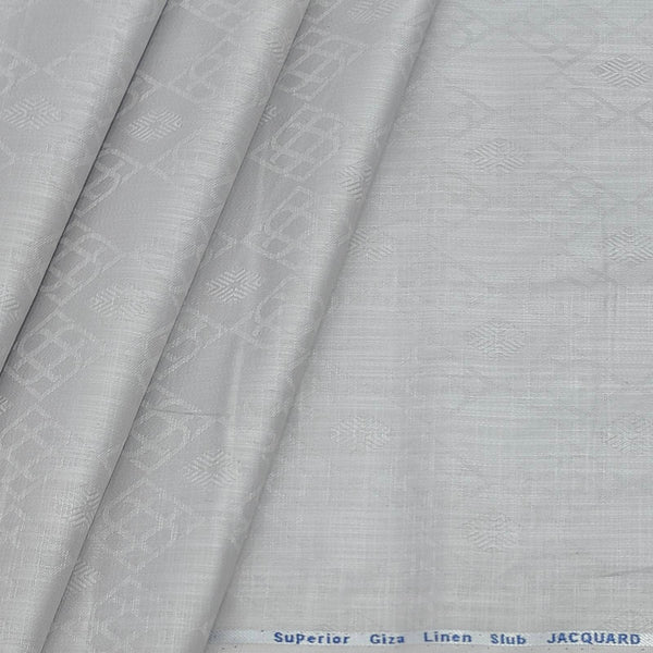 Shirt n Kurta Fabric Stiff Pure Cotton Jacquard Premium Colour Silver