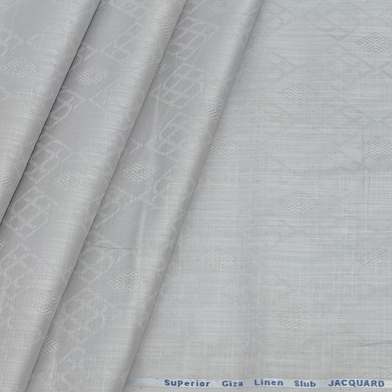 Shirt n Kurta Fabric Stiff Pure Cotton Jacquard Premium Colour Silver