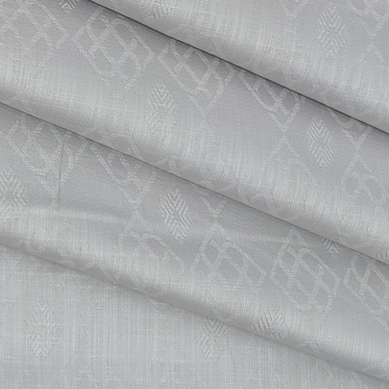 Shirt n Kurta Fabric Stiff Pure Cotton Jacquard Premium Colour Silver