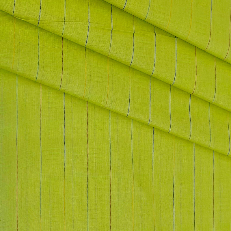 Shirt n Kurta Fabric Stiff Pure Cotton Broad Lining Premium Colour Lemon Green