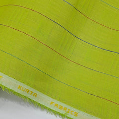Shirt n Kurta Fabric Stiff Pure Cotton Broad Lining Premium Colour Lemon Green