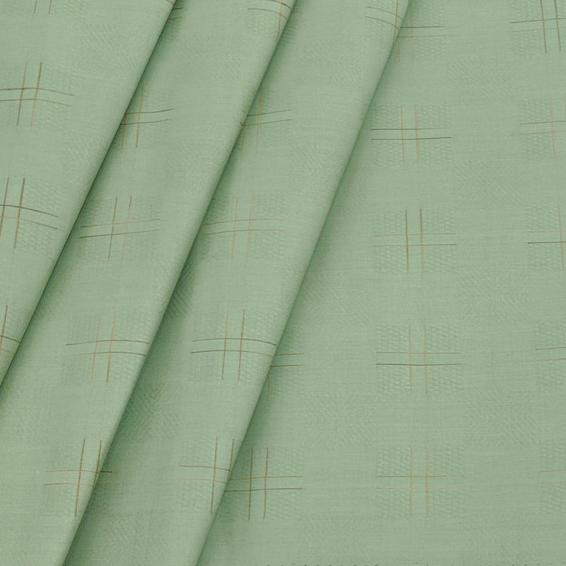 Shirt n Kurta Fabric Stiff Pure Cotton Dobby Premium Colour Fern Green