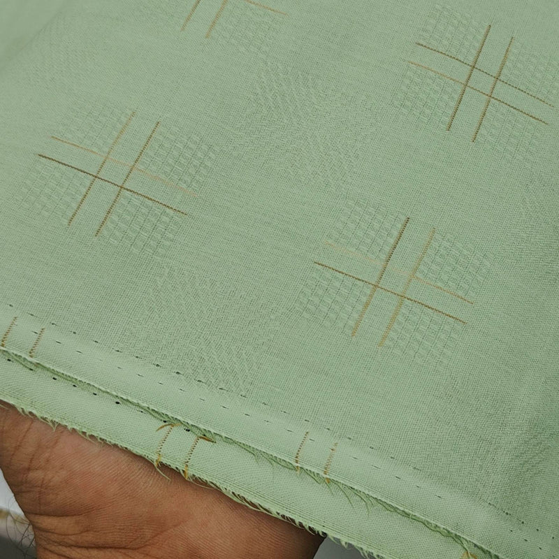 Shirt n Kurta Fabric Stiff Pure Cotton Dobby Premium Colour Fern Green