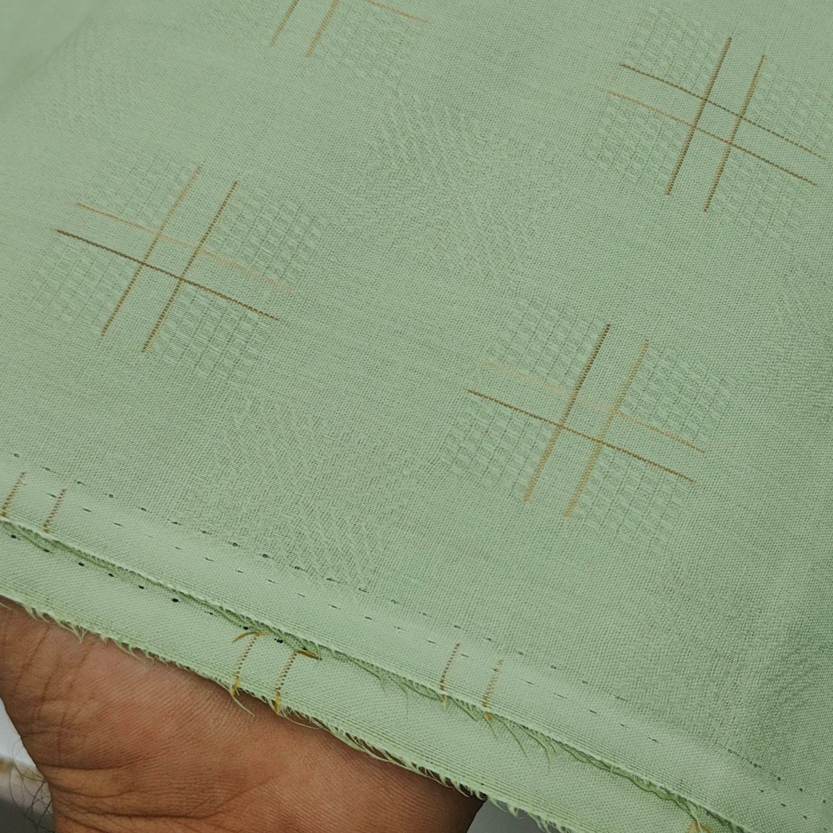 Shirt n Kurta Fabric Stiff Pure Cotton Dobby Premium Colour Fern Green