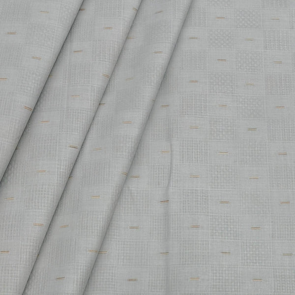 Shirt n Kurta Fabric Stiff Pure Cotton Jacquard Premium Colour Silver Grey
