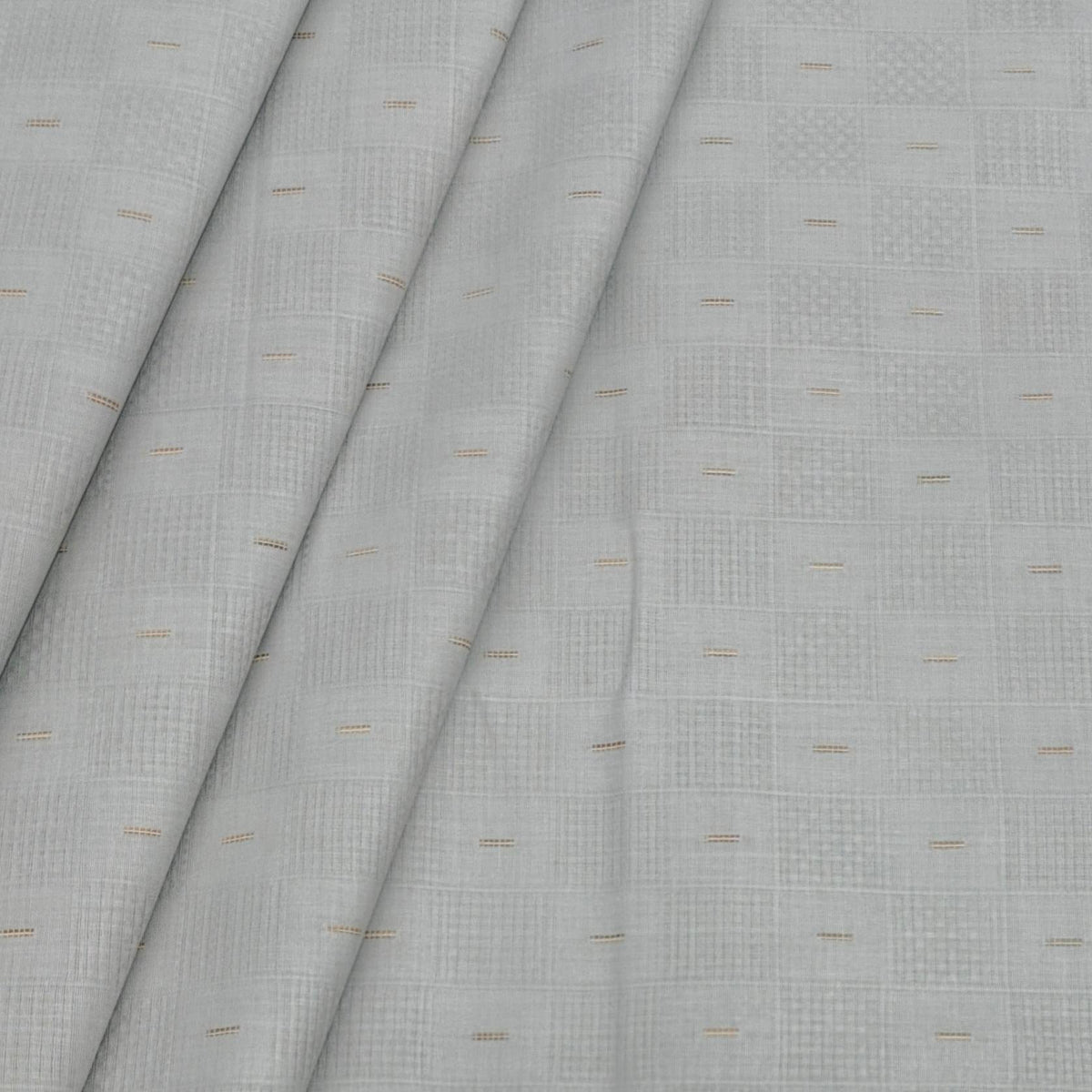 Shirt n Kurta Fabric Stiff Pure Cotton Jacquard Premium Colour Silver Grey