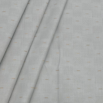 Shirt n Kurta Fabric Stiff Pure Cotton Jacquard Premium Colour Silver Grey