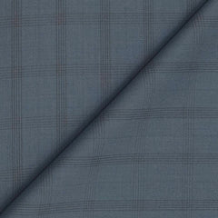Suit Fabric Raymond Poly Viscose Broad Check Color Glaucous Blue