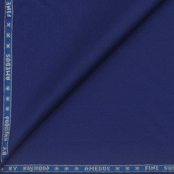 Suit Fabric Raymond Super 100s Merino 52% Wool Plain Color Cobalt Blue