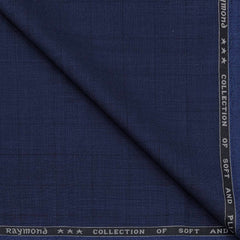 Blazer Fabric Raymond Poly Viscose Mix Check Colour Midnight Blue