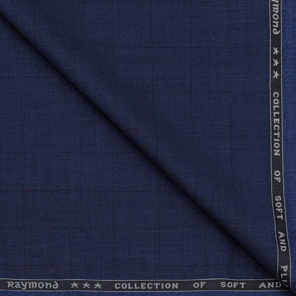 Blazer Fabric Raymond Poly Viscose Mix Check Colour Midnight Blue