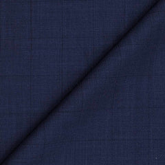 Blazer Fabric Raymond Poly Viscose Mix Check Colour Midnight Blue