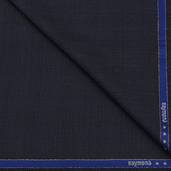 Suit Fabric Raymond Wool Blended Mild Check Color Space Blue