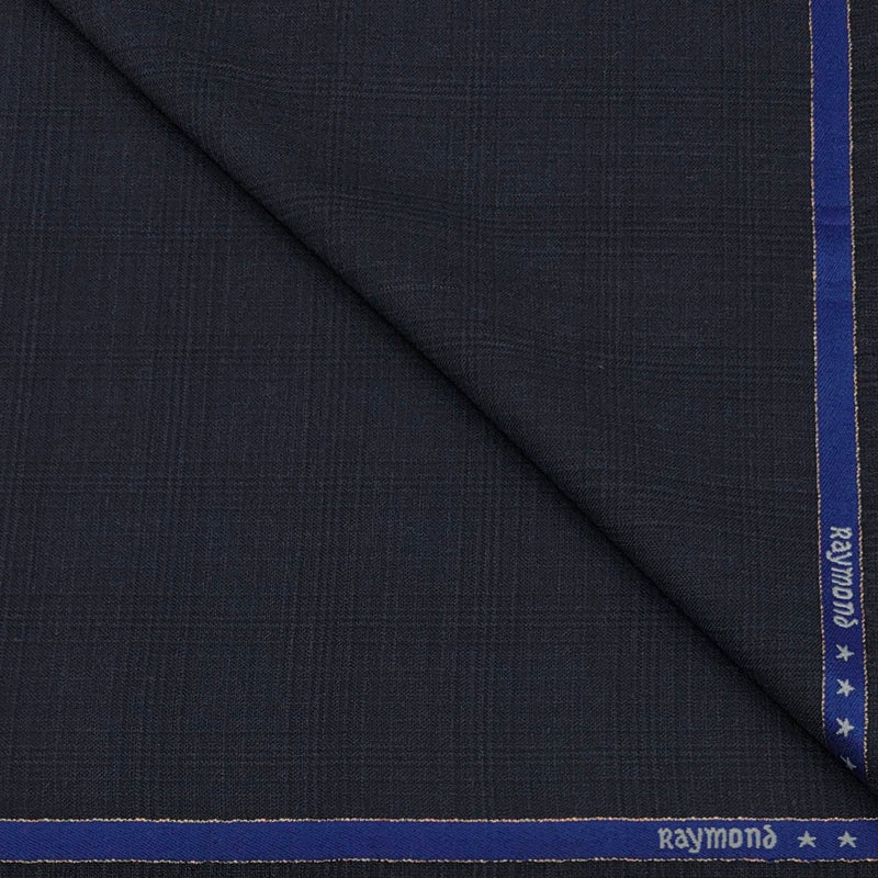 Suit Fabric Raymond Wool Blended Mild Check Color Space Blue