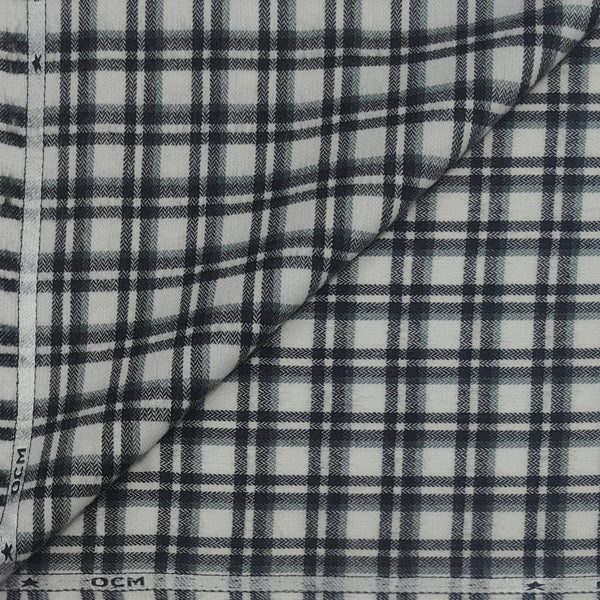 Warm Shirt Fabric Ocm Broad Check Colour Black N White