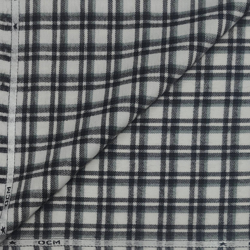 Warm Shirt Fabric Ocm Broad Check Colour Black N White