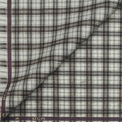 Warm Shirt Fabric Ocm Mix Check Colour Brown N White