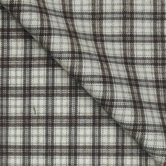 Warm Shirt Fabric Ocm Mix Check Colour Brown N White