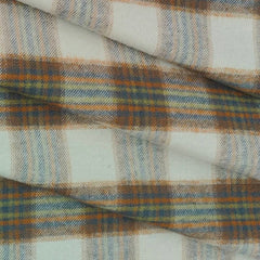 Warm Shirt Fabric Raymond Broad Check Colour Light Brown N Off White