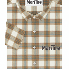 Warm Shirt Fabric Raymond Broad Check Colour Light Brown N Off White