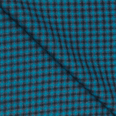 Warm Shirt Fabric Modella Small Check Colour Firozi Blue