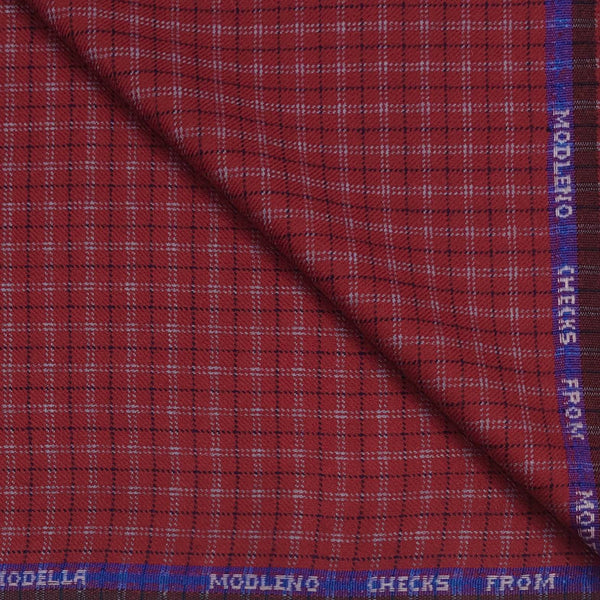 Warm Shirt Fabric Modella Check Colour Maroon