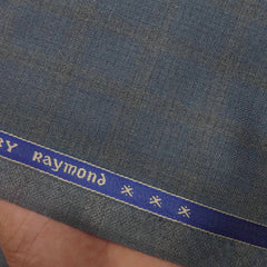 Trouser Fabric Raymond Poly Viscose Self Check Colour Bluish Grey