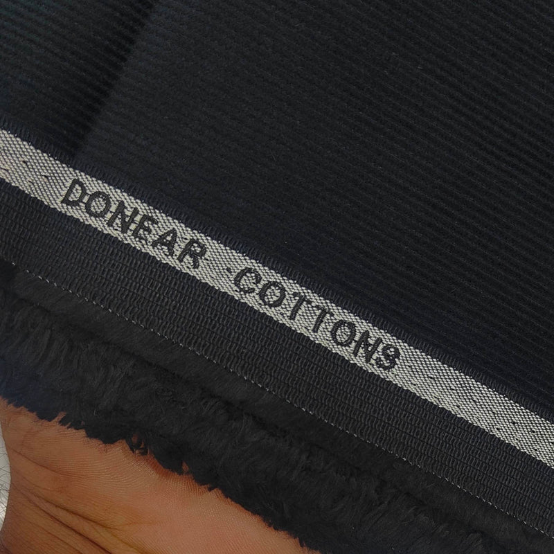 Corduroy Donear Pure Cotton Stretchable Thick Trouser Fabric Colour Blackish Blue