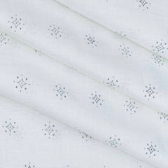 Shirt Fabric Linen Club Pure Linen Printed Colour White