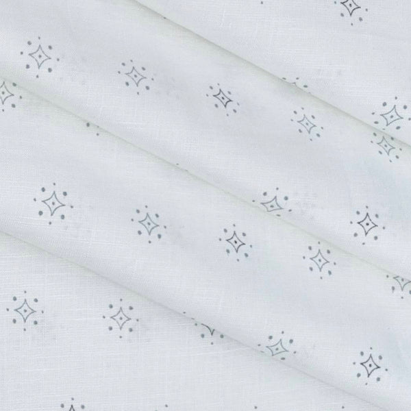 Shirt Fabric Linen Club Pure Linen Printed Colour White