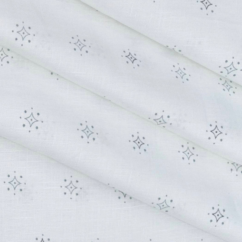 Shirt Fabric Linen Club Pure Linen Printed Colour White