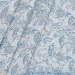 Shirt & Kurta Fabric Linen Club Pure Linen Printed Colour Blue N Grey
