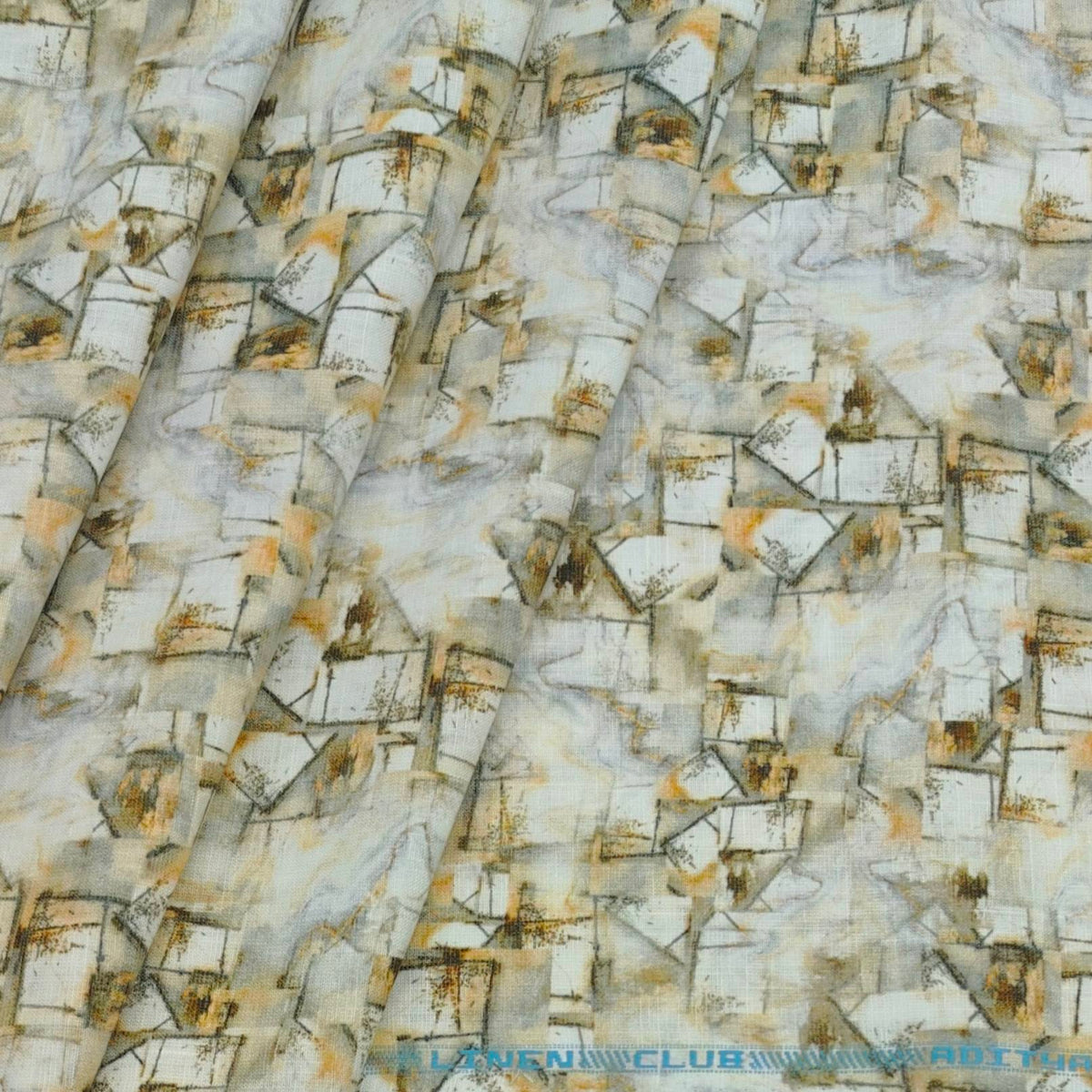 Shirt Fabric Linen Club Pure Linen Printed Colour Multicolour